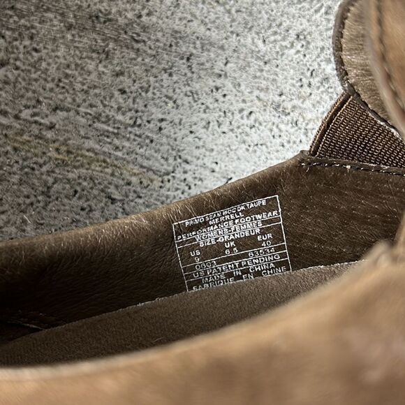Merrell Primo Seam Moc DK Taupe Shoes Leather Suede Size 9 - Picture 8 of 8